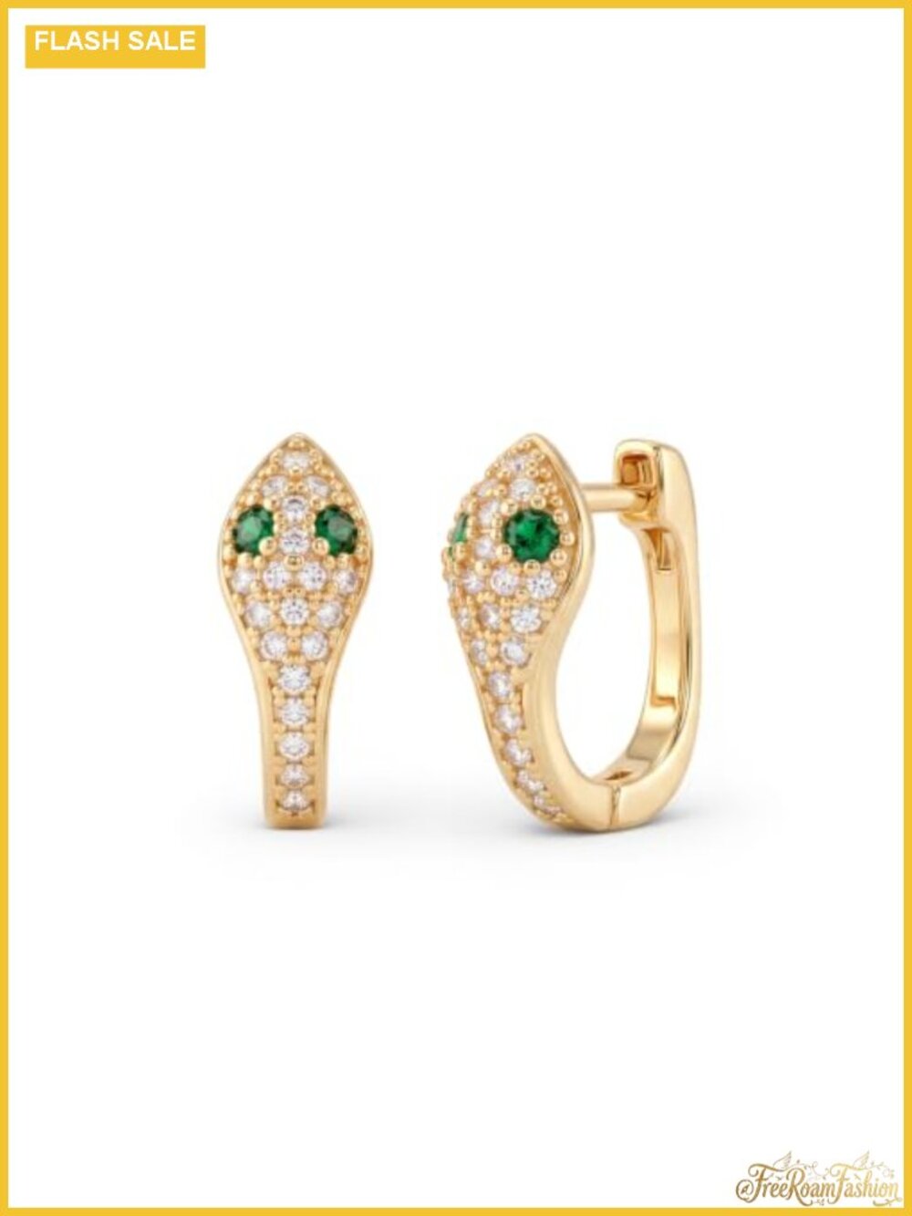 14k Gold Plated Snake Huggie Hoop Earrings for Women Hypoallergenic